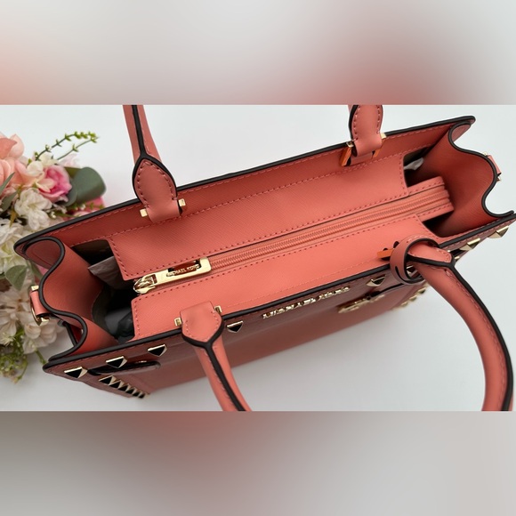 Michael Kors Medium Studded Saffiano Leather Satchel - Picture 9 of 15